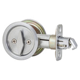 Kwikset 33526DROUNDPOCKET Pocket Door Lock, Satin Chrome, 2-3/8 in Backset